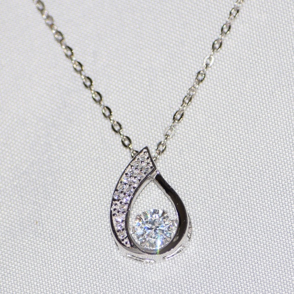 White Gold Plated 925 Silver Dancing Pendant - Picture 2 of 3